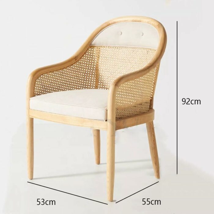 maozi Office Kitchen Arm Dining Chair Rattan Outdoor Restaurant Ergonomic Chair Wooden Party Furniture