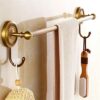 Bathroom All Copper Single Towel Bar Wall Mounted Bathroom Towel Bar Preventive Kitchen Towel Rack Storage Rack Cloakrooms Tower Hanger/60Cm