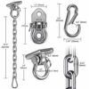 WAREMAID Hammock Chair Hanging Kit Swing Ceiling Mount, Heavy Duty Swing Hanger Hook with Chain, Playground Hanging Chair, Swing Set, Yoga, Tree,