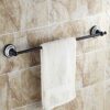 XHALERY Ceramic Towel Bar Single Bar Matte Black Bronze Antique Bathroom Copper Bathroom Wall Towel Rack 60Cm/D