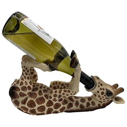 G&H Decor - Adorable 36cm Giraffe Wine Bottle Holder Figure - Home Decor Rack Figurine with Amazing Detail - Decorative Kitchen Countertop or Tab