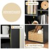 VECELO 4-Tier Bookcase, Modern Storage Cabinet with Height Difference Shelves for Standard Textbooks, 5 Cubes, Vertical or Horizontal, Easy Assem