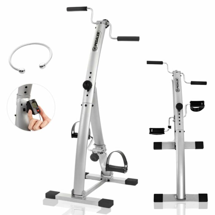 Bi Pedaler Static Pedal Bicycle (New+Calorie Counter), Foldable, Exercise Legs and Arms, 6 Different Heights, Different Levels of Resistance, Fit