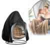 Aoleytech Double Hanging Garden Egg Chair Cover, Waterproof Outdoor Hanging Egg Chair Cover Anti-Dust Garden Rattan Swing Egg Chair Protective Co