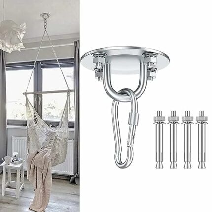 TADAE Heavy Duty Ceiling Hook, 360° Rotatable Swing Hook for Wooden Beams, 304 Stainless Steel, Rotating Hammock Hooks, Swing Hooks for Ceiling,