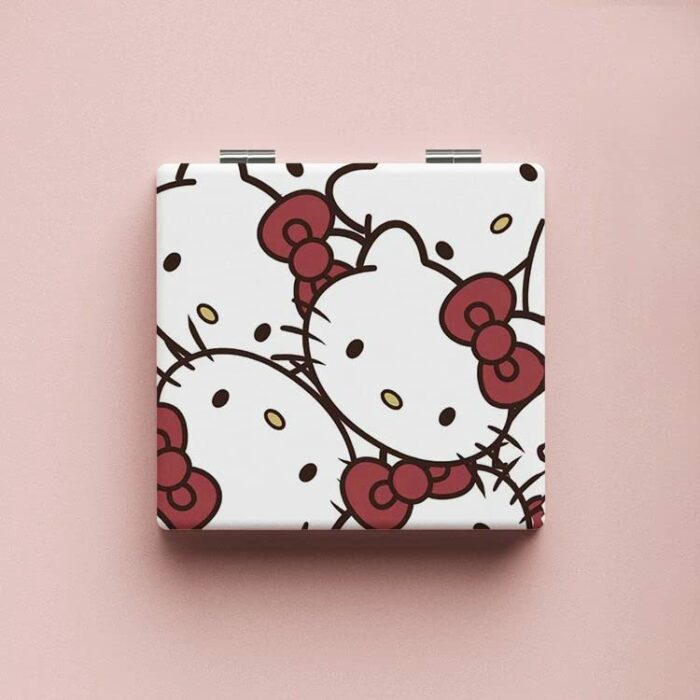 KOZUKI Kitty Compact Mirror Kitty Mirror Pink Compact Mirror Pink Magnifier Mirror Carry Out Mirror Make up Mirror (Pink)