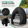 widesmile Double Egg Chair Cover 420D Oxford Fabric Outdoor Hanging Double Egg Chair Covers Waterproof Anti-dust Garden Wicker Cocoon Swing Chair