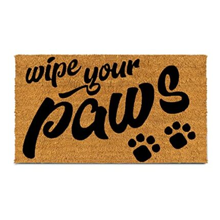 PLUS Haven Coco Coir Door Mat with Heavy Duty Backing, Wipe Your Paws Doormat, 17.5”x30” Size, Easy to Clean Entry Mat, Beautiful Color and Sizin