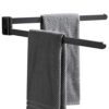 BGL Chrome Swivel Towel Rail,Stainless Steel Bathroon Kitchen Wall Mounted Towel Rack Holder with 2 Swivel Bars