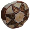 Terrapin Trading Fair Trade Handmade Moroccan Leather Star Pouffe - Brown