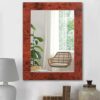 Black Wall Mirror with Wood Framed Rectangle Rustic Antique Mirror Vanity Farmhouse Bedroom Bathroom Hanging Mirror Wall Decor Home Entryway Livi