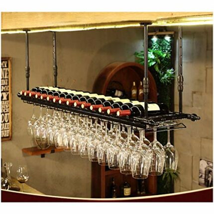 Ceiling Wine Rack Stylish Simplicity Industrial Retro Glass Goblet Stylish Simplicity Wine Glass Holder Adjustable Height Kitchen Cutlery Bottle