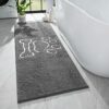 AROGAN Doormat Dog Chenille Doormats Indoor Entrance Grey, Pet Indoor Door Mats Washable for Mud Entry Indoor Busy Area Dogs Muddy Pawprints 30x4