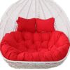 Wan-b 2 Seater Egg Chair Swing Cushion Outdoor, Hanging Hammock Chair Cushion Replacement, Washable Thick Large Wicker Swing Chair, Waterproof, G