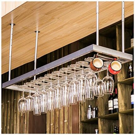 Craft Simple Inverted Wine Rack Metal Creative Stylish Simplicity Display Home Goblet Holder Wine Glass Holder Adjustable Height Restaurant Kitch