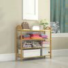 aimu 4 Tier Bamboo Shoe Rack,Shoe Organizer Free Standing Entryway Shoe Tower Shelf,Multi-function Storage Organizer Boots Storage Shelf Home Fur