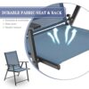 VICLLAX 2 Pieces Patio Folding Chairs, Outdoor Portable Dining Chairs for Lawn Garden and Porch, Dark Blue