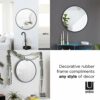 Umbra Hub 24” Round Wall Mirror With Rubber Frame, Modern Room Decor for Entryways, Washrooms, Living Rooms and More, Black