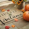 Bayson Autumn Door Mat Hello Autumn Indoor Front Doormat Non-Slip Patio Entrance Mat Durable Natural Rubber Easy Clean Patio Entrance Mat 17x30In