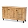 CHUNYU Household Goods Multi-layer Shoe Cabinet Finished Wooden Three-door Shoe Cabinet Storage Shoes