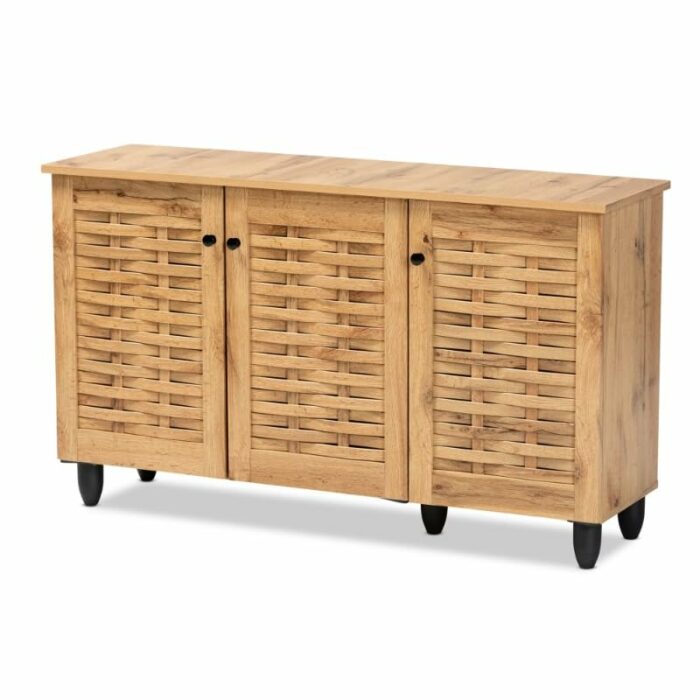 CHUNYU Household Goods Multi-layer Shoe Cabinet Finished Wooden Three-door Shoe Cabinet Storage Shoes