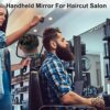 Brippo Hand Mirror, Large Handheld Mirror with Handle for Barber Haircut Salon, Shaving or Makeup, Hand Held Mirror for Vanity/Bathroom/Traval, R