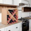 YIDANYOT Wine Rack 24 Bottles Countertop Wine Holder Wood Wine Bottle Holder Organizer Cube Tabletop Wine Storage Holder Rack for Home, Kitchen,