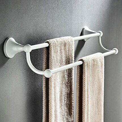 HIGOH Towel Racks, Towel Rail for Bathroom,Bathroom Brass Double Pole Hand Towel Holder,Wall Mounted Towel Holder Towel Bar Rail,Baking Bathroom
