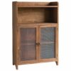 COLLECTIVE HOME - Storage Cabinet, Mini Countertop Cabinet, Distressed Wood Organizer for Kitchen Living Room Bedroom Bathroom Office with Magnet