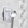 Thinp Shower Head Holder, 360° Adjustable Holder Strong Paste Bracket Universal Wall Mount Replacement Removable Suction Cup Bathroom, Silver (Th