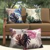 Waterproof Cushion Covers Green Plants Outdoor Cushions 45x45 CM Sofa Covers Pillowcase Double Sided Monstera Leaves Tropical Pillows for Bedroom