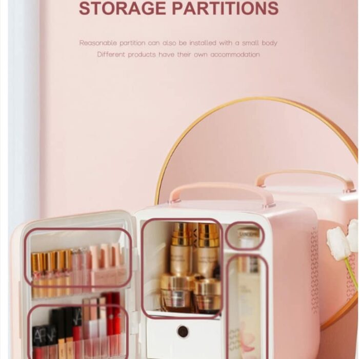 KJHD Cosmetics Skin Care Products Refrigerated Beauty Small Refrigerator Storage Mask Heating Constant Temperature Preservation (Color : Pink, Si