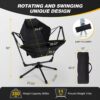 Antifir Hammock Camping Chair Swivel Rocking Camping Chair for Outside,Adjustable Back Swinging Chair Supports 160 Kg,Portable Swing Chairs for C