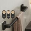 ANMEISH Self Adhesive Towel Rail,40CM Sticky Towel Holder,Anti Rust Stick on Towel Rack, Single Wall Mounted Towel Bars for the Bathroom Kitchen