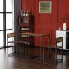 WALNUT Elm Wood Simple Dining Table Set Breakfast Table And Chair Three-Piece [90x47x75.5cm] Kitchen Room Furniture