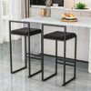 RTYHN Set of 2 Bar Stools, Velvet Bar Stools Kitchen Counter Chairs Upholstered 65 cm with Backrests, Footrest for bar living room balcony Pub Ch