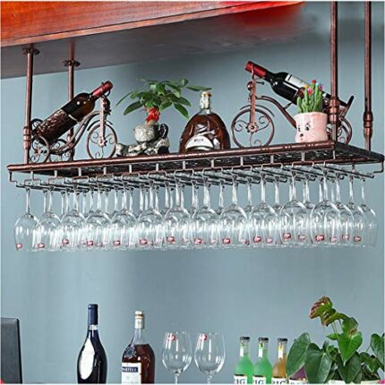 Stylish Simplicity Wine Rack, Vintage Wrought Iron Wine Rack, Ceiling Wine Rack, Creative Display Rack, Home Goblet Rack, Restaurant Kitchen Bar