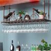 Ceiling Wine Rack Simple Style Multi-Function Living Room Creative Display Home Goblet Wine Rack -Restaurant Kitchen Bar Decoration Frame Adjusta