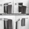 BGL Chrome Swivel Towel Rail,Stainless Steel Bathroon Kitchen Wall Mounted Towel Rack Holder with 2 Swivel Bars