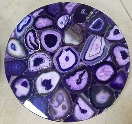 Gifts And Artefacts 36 x 36 Inches Resin Art Kitchen Table Top for Home Decor Round Shape Natural Gemstone Dining Table with Elegant Look