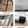 Portable Folding Stool, Folding Bar Stool With Back Support & Footrest, With Padded Seat, White/Black, For Adults Kitchen Island Outdoor,Black,65