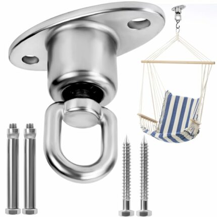 BELLE VOUS Heavy-Duty Silent Ball Bearing Swing Hanger - Stainless Steel 360 Degree Rotating Swivel Hook with Screws - 540kg/1190lbs Capacity for