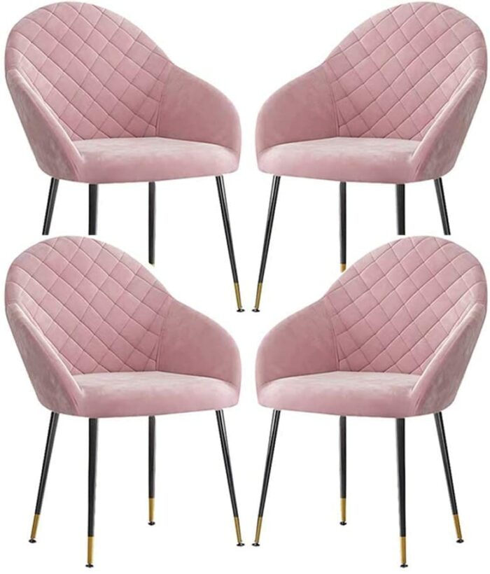 dining chair Business Dining Chairs Set Office Reception Chairs Dining Chair Set of 4 Lovely Bedroom Flannel Fabric Makeup Chair Wrought Iron Fee