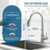 APPASO Kitchen Sink Mixer Taps with Pull Out Spray, Solid Stainless Steel Pull Out Kitchen Tap with 3 Modes, Brushed Nickel High Arch Single Hand