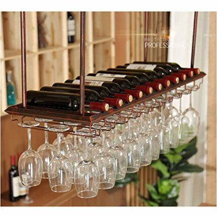Ceiling Wine Rack Vintage Wrought Iron Wine Rack Glass Wine Glass Holder Household Goblet Rack - Restaurant Kitchen Bar Decoration Storage Rack A