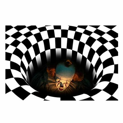 Augproveshak Clown Decorations Halloween Doormat, Spooky Clown Welcome Area Rug Door Mats Indoor Outdoor Bath Carpet Hearth Stair Rugs, for Hallo