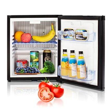Techomey 12V Fridge 30L, 12V Campervan Fridge with Lock, Silent 12V Fridge for Campervan, Camping Fridge 12V 240V for Caravan, Motorhome, Boat, T