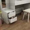 BJYXO 63" Makeup Vanity Desk with 3-Color Adjustable Touch Light,Wooden Mass Storage Vanity Mirror with 5 Drawers for Women Girls White