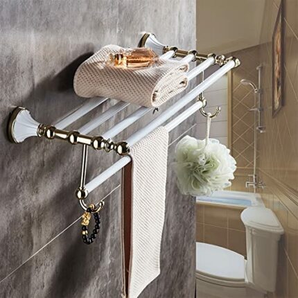 HIGOH Towel Rack Bathroom Accessories, Towel Holder, Towel Bar, Towel Rack Shelf, Bathroom Hardware Bathroom Hardware