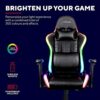 Trust Gaming Chair with RGB LED-illuminated Edges GXT 716 Rizza - Ergonomic PC Desk Swivel Chair with 350 Colours and Effects, Full Rotatable Sea